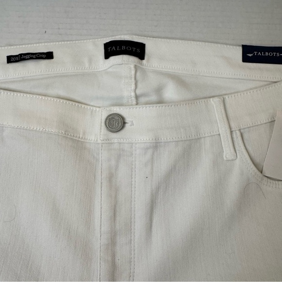 Talbots Jeggins Crop High Waist Skinny Leg. White Jeans - Picture 5 of 7